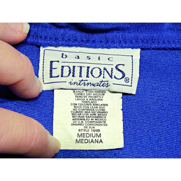 Vintage Womens 80s Basic Editions Intimates Front Zip Fleece Robe Blue Sz Medium - Picture 5 of 12